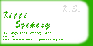 kitti szepesy business card